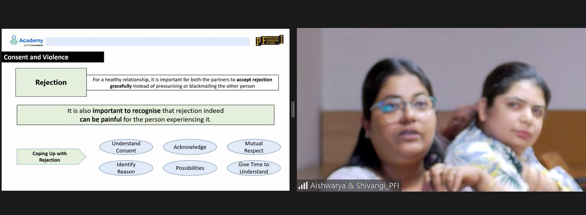 Under our partnership with @HCL_Foundation, Module 3 - #Relationships session for Batch IV of ARSH for You course kicked off successfully via Zoom, attended by 60+ participants Thanks to our facilitators Aishwarya Adhikari & Shivangi Tripathi for leading insightful discussions.