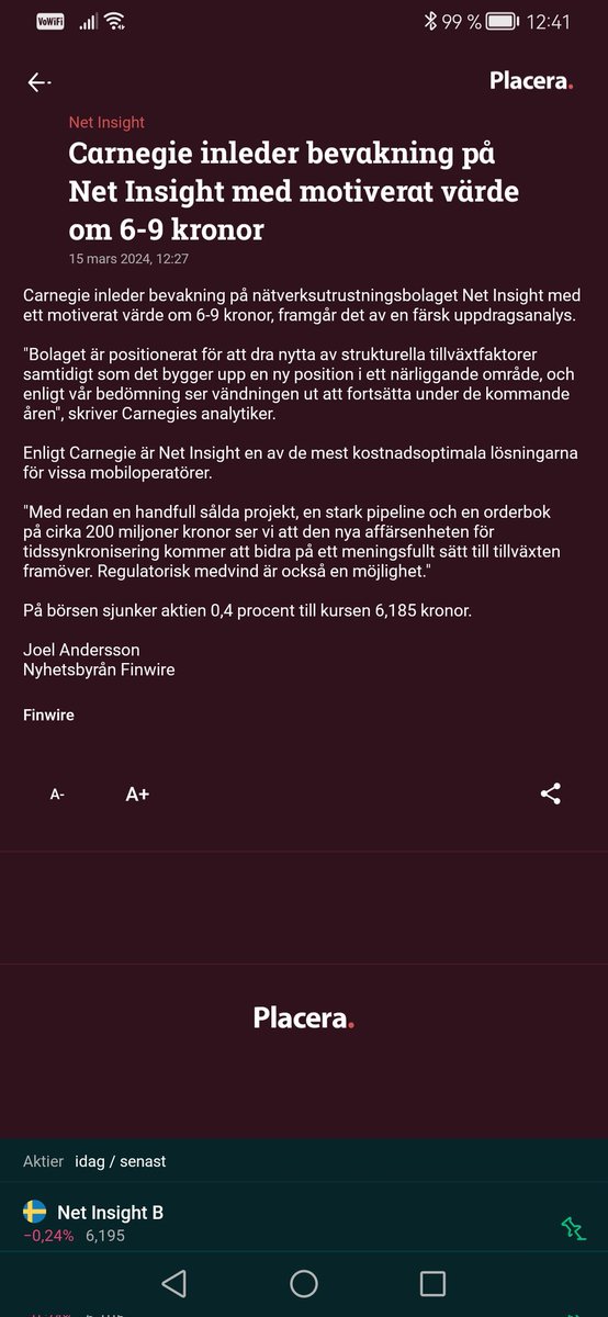 AbsolutelyMint_'s tweet image. Carnegie inleder bevakning på #NetInsight 🔥

$NETI #finanstwitter #pratapengar #aktier #fintwit