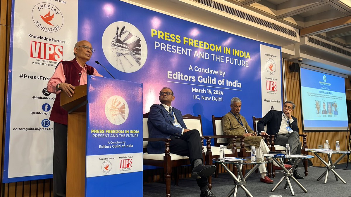 “The object is to send a message…the object is not to be right in law”, says @DrAMSinghvi at the EGI Conclave. #PressFreedomEGI