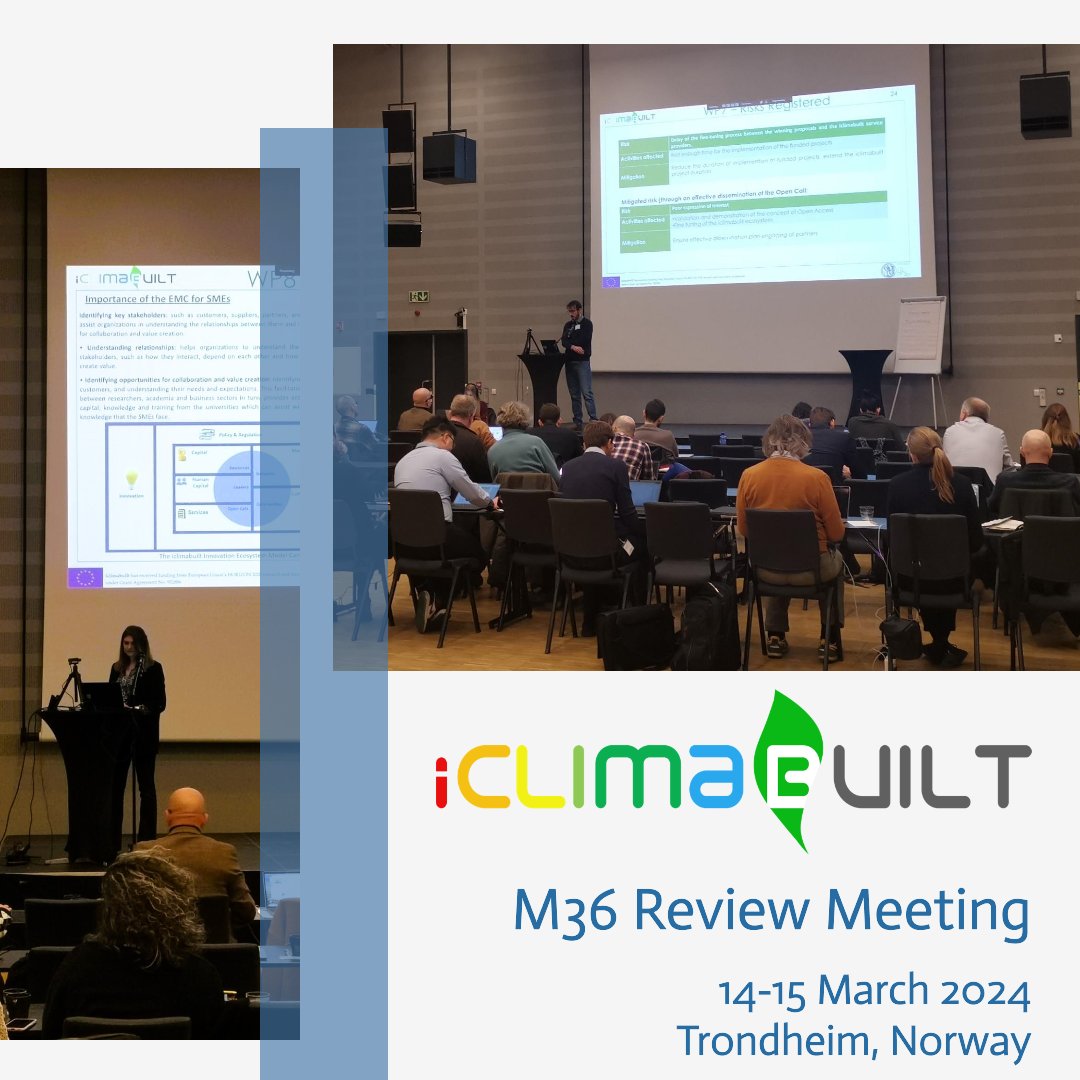🚀Exciting discussions and insights marked the first day of our 𝗠𝟯𝟲 𝗥𝗲𝘃𝗶𝗲𝘄 𝗠𝗲𝗲𝘁𝗶𝗻𝗴 here in Trondheim, Norway!

It's been a day of collaboration and progress. Looking forward to another productive day ahead!💡

#iclimabuilt #eufunded #H2020 #buildingenvelope #OITB