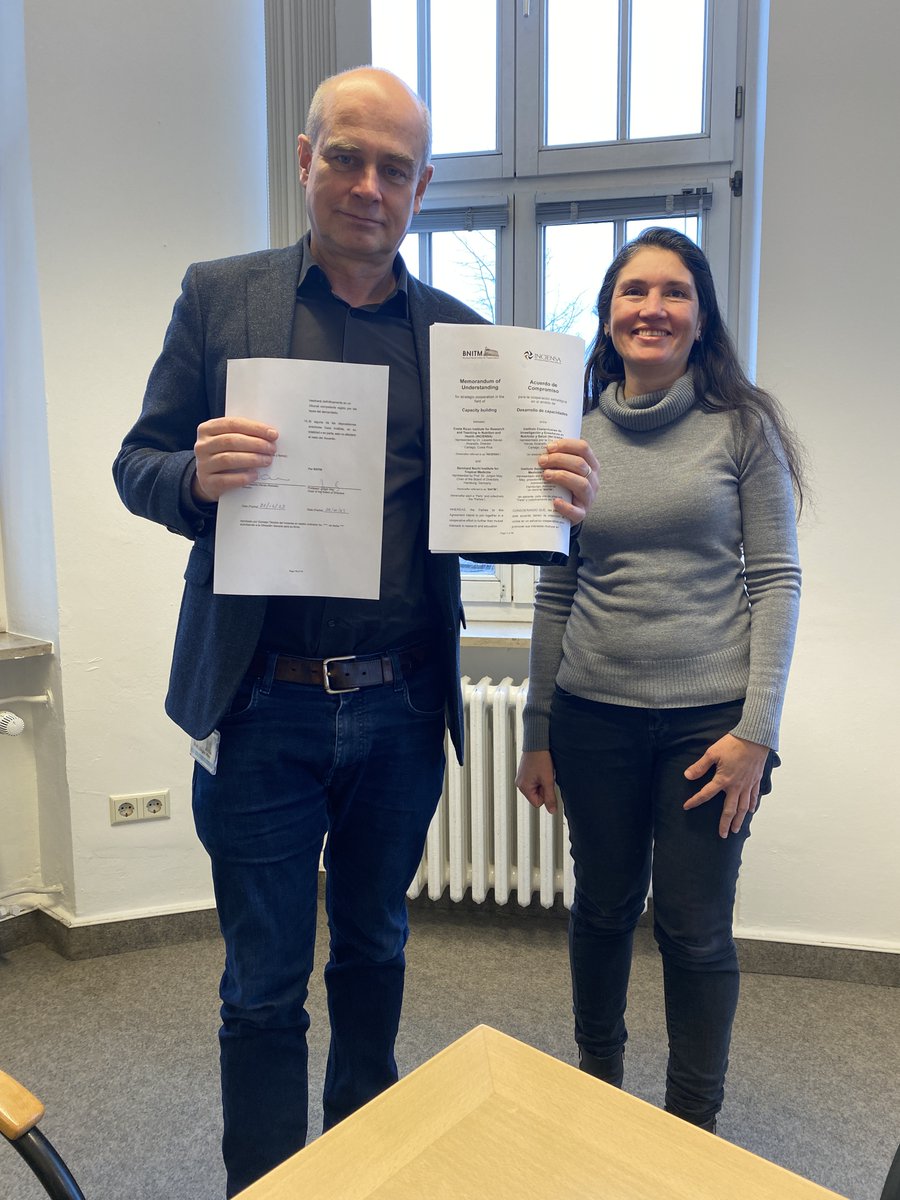 The @BNITM_de is delighted to intensify cooperation with #LatinAmerica: The Instituto Costarricense de Investigación y Enseñanza en Nutrición y Salud #INCIENSA & #BNITM signed an #MoU to cooperate in the field of #InfectiousDiseases & #CapacityBuilding. 👉tinyurl.com/msf6ya4z