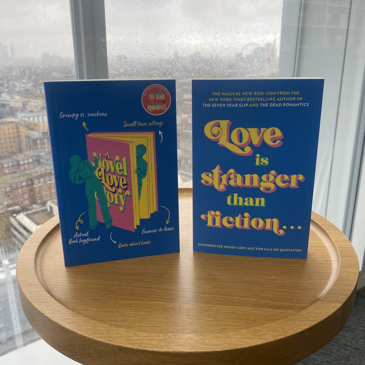 Proofs of @ashposton’s next GORGEOUS magical rom-com have officially landed @HQstories! 📖💖☔️ It’s the perfect novel to brighten this grey London afternoon - authors please shout if you would like one! #ANovelLoveStory