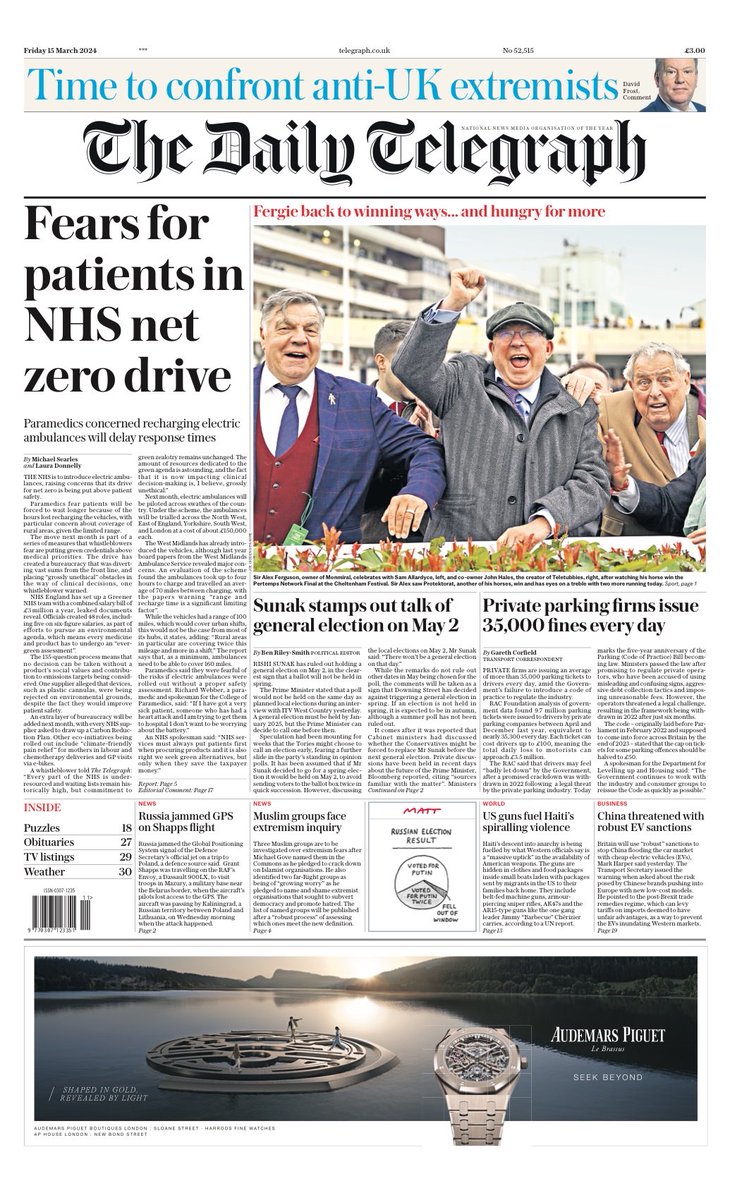 FACTCHECK Today's Daily Telegraph is hyperventilating about electric ambulances An editorial complains NHS is 'directing scarce resources towards…net-zero' Sadly, Telegraph undermines itself by quoting NHS saying safety first, but we could save £59m with EVs Let's dig in 1/