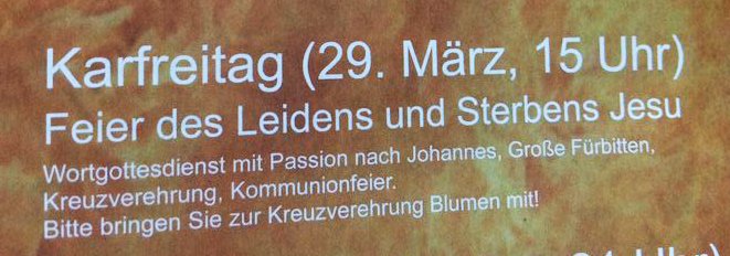 Heute im Briefkasten: Bin ich zu unkatholisch oder ist das Feiern des Leidens und Sterbens eines Menschen irgendwie pervers? Und bringt eure Blumen gefälligst selbst mit um ein Folterinstrument zu verehren!!!

#katholischekirche #tanzverbot