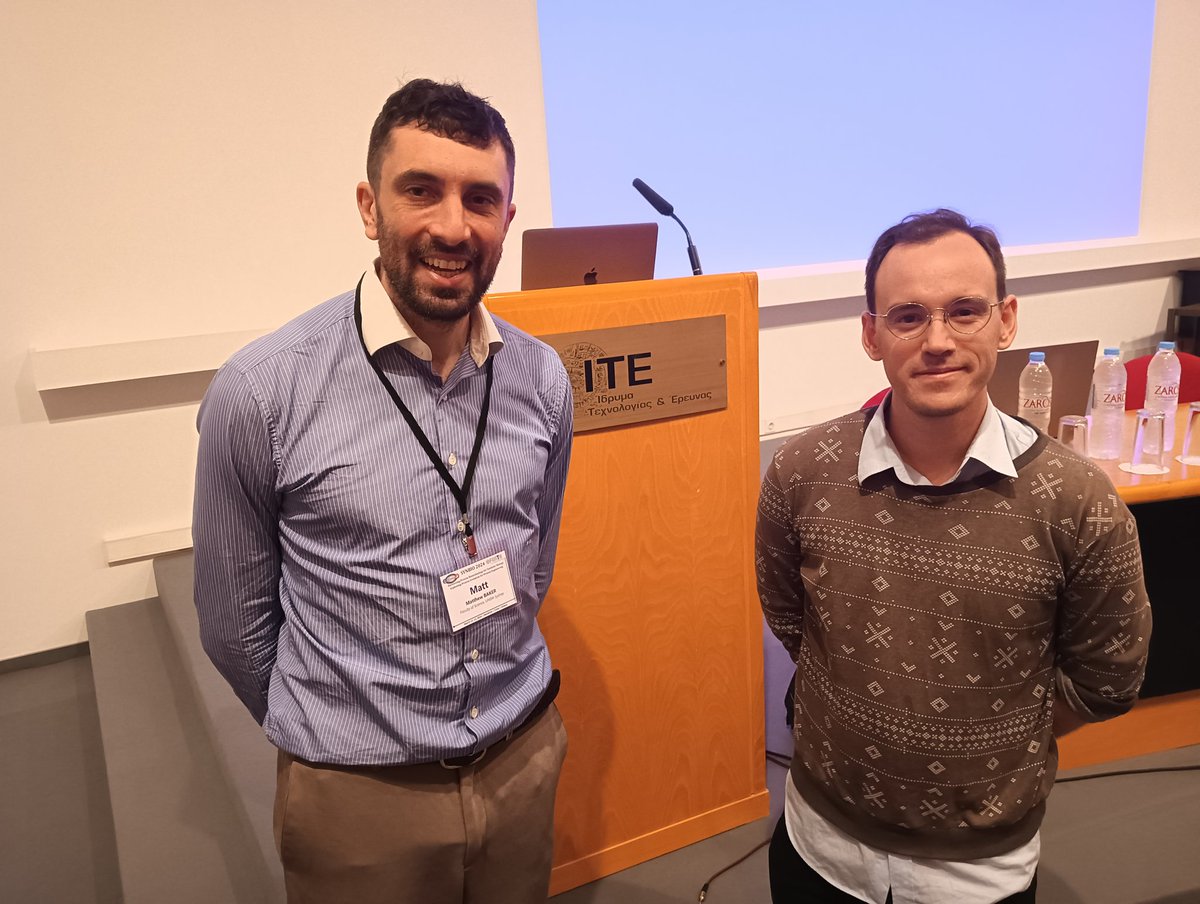 phatmattbaker's tweet photo. Great to host symposium on Synbio and Molecular Evolution @FORTH_ITE Institute of Molecular Biology - great chats &amp; 🤝🇬🇷🇪🇺🇬🇧🏴󠁧󠁢󠁷󠁬󠁳󠁿🇩🇪🇩🇰🇯🇵🇫🇷🇺🇸🇦🇺🤝

Sessions on #biophysics of molecular motors, molecular #evolution, lipid #bilayers and #singlemolecule FRET (&amp; #ML!)

@UNSWScience https://t.co/cloKg9gEKs