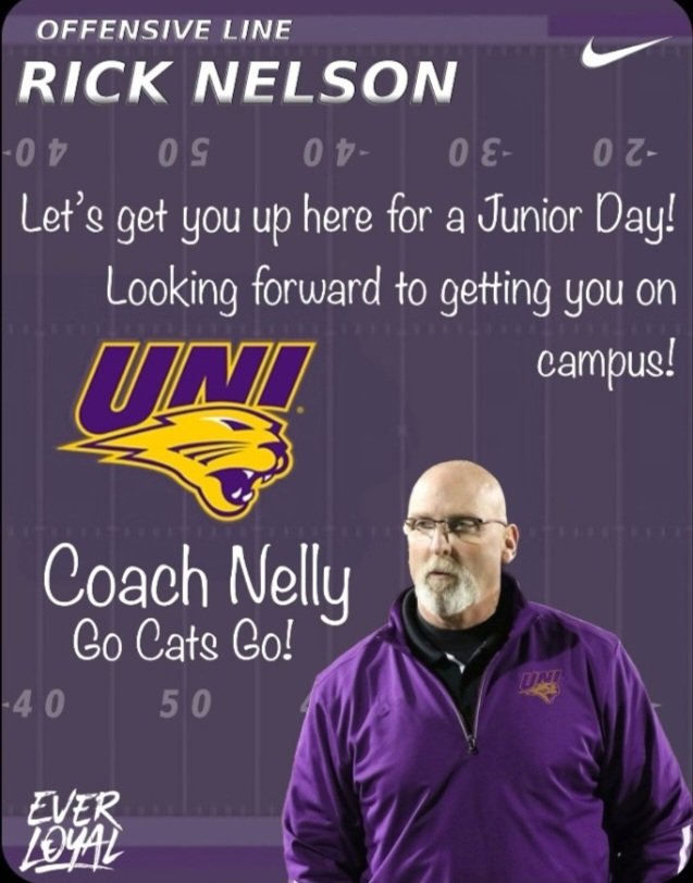 I am excited to go learn about @UNIFootball! Thank you @coachricknelson for the invite.