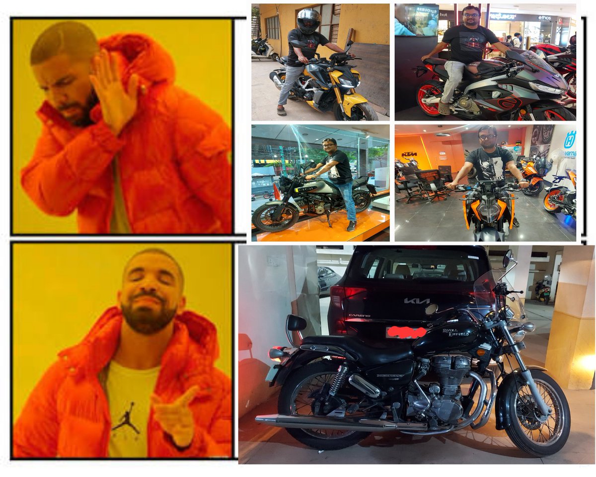 sk_2386's tweet photo. When it comes to comfort &amp; sheer riding pleasure, no bike can match it. She may be rickety ol' #thunderbird but she's gold standard in terms of comfort. Probably will re-consider my options &amp; choose between @royalenfield #Meteor650 or #shotgun650 
#testride season 🥳 https://t.co/hLieaRHVIM
