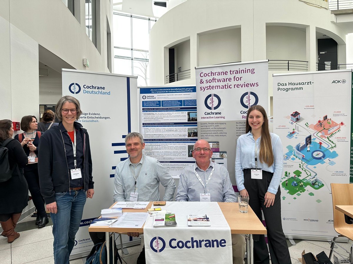 Cochrane Deutschland (@cochrane_de) on Twitter photo Schnell noch ein Andenken-Foto vom diesjährigen EbM-Kongress in Berlin - wir waren trotz Bahnstreik da und nehmen interessante Eindrücke mit. Im Bild: Birgit Schindler, Georg Rüschemeyer und Lea Gorenflo plus Special Guest Richard Hollis von <a href="/cochranetrain/">Cochrane Training</a> -ing
<a href="/DNEbM/">EbM-Netzwerk</a> Schnell noch ein Andenken-Foto vom diesjährigen EbM-Kongress in Berlin - wir waren trotz Bahnstreik da und nehmen interessante Eindrücke mit. Im Bild: Birgit Schindler, Georg Rüschemeyer und Lea Gorenflo plus Special Guest Richard Hollis von <a href="/cochranetrain/">Cochrane Training</a> -ing
<a href="/DNEbM/">EbM-Netzwerk</a>