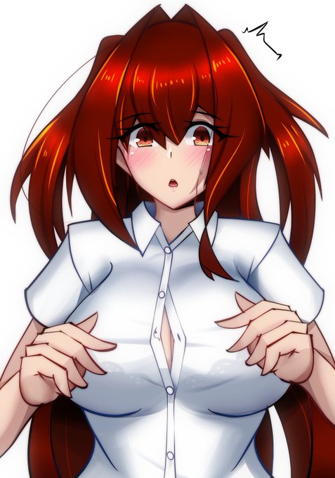 私作者の菜月。
これはボタンがはじけ飛んだうちの看板娘のましろちゃん! 