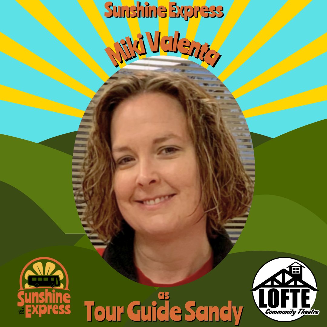 TheLofte's tweet image. All aboard the Sunshine Express! We are thrilled to welcome back Miki Valenta who will be playing Sandy, the Tour Guide!
Performances of Sunshine Express are March 22, 23, 24, 28, 29, 30, 31. Get tickets at lofte.org/tickets or call 402-234-2553