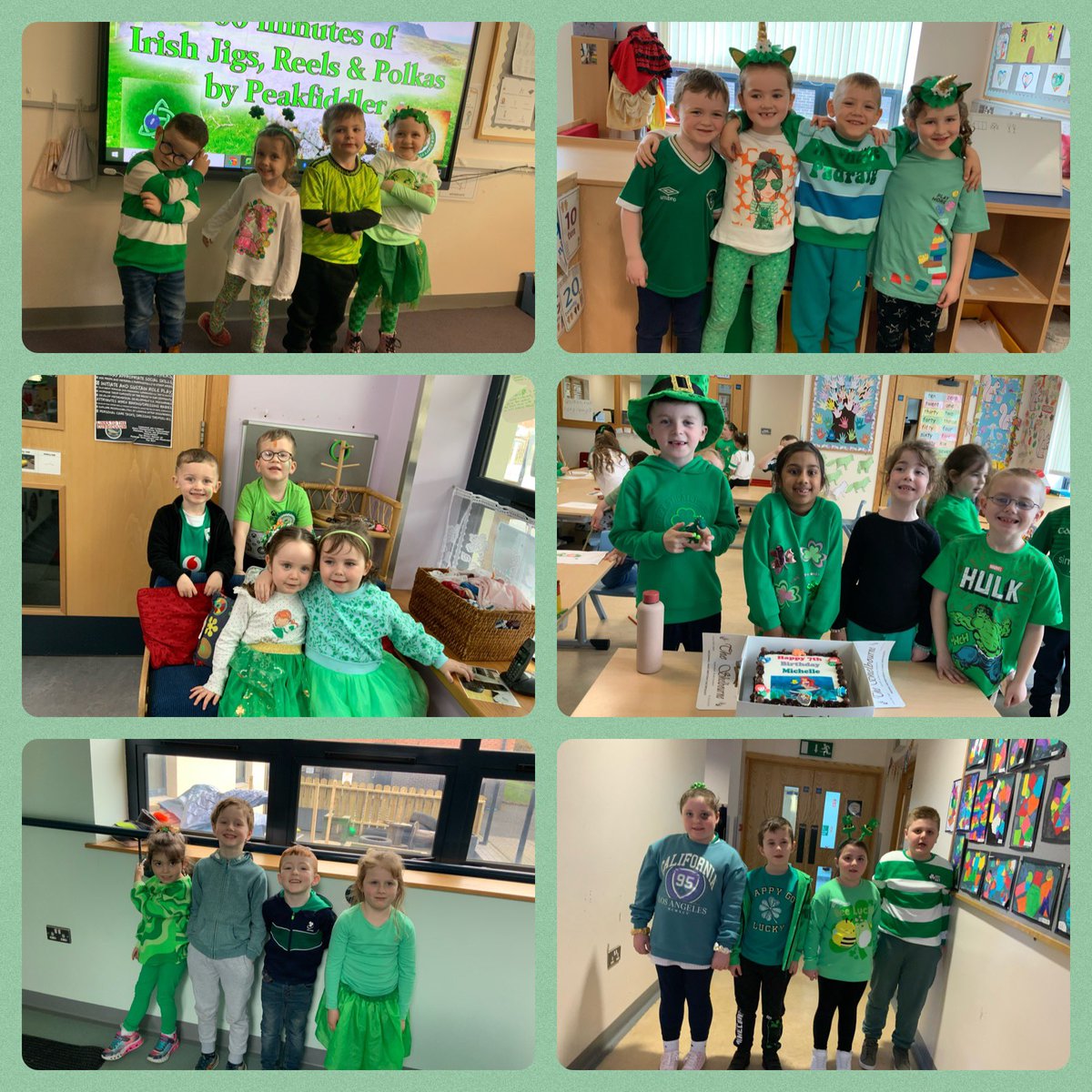 St Peter’s celebrating St Patrick’s Day with their lovely green clothes ☘️🇮🇪🇮🇪