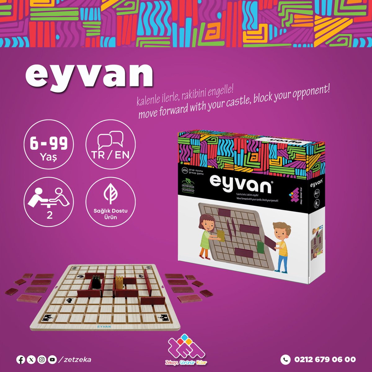 ZETZEKA's tweet photo. EYVAN Ahşap Zeka ve Strateji Oyunu 6+ Yaş 2 Oyuncu
EYVAN: Ahşap Zeka ve Strateji Oyunu ile stratejinizi test edin!
2 oyuncu, sınırsız strateji! Surlarla dolu bu mücadelede kim rakibin kalesini ilk olarak ele geçirecek? Haydi, oyun başlasın!
#ZETZeka #Eyvan #BoardGames https://t.co/JKpTnaDNQf