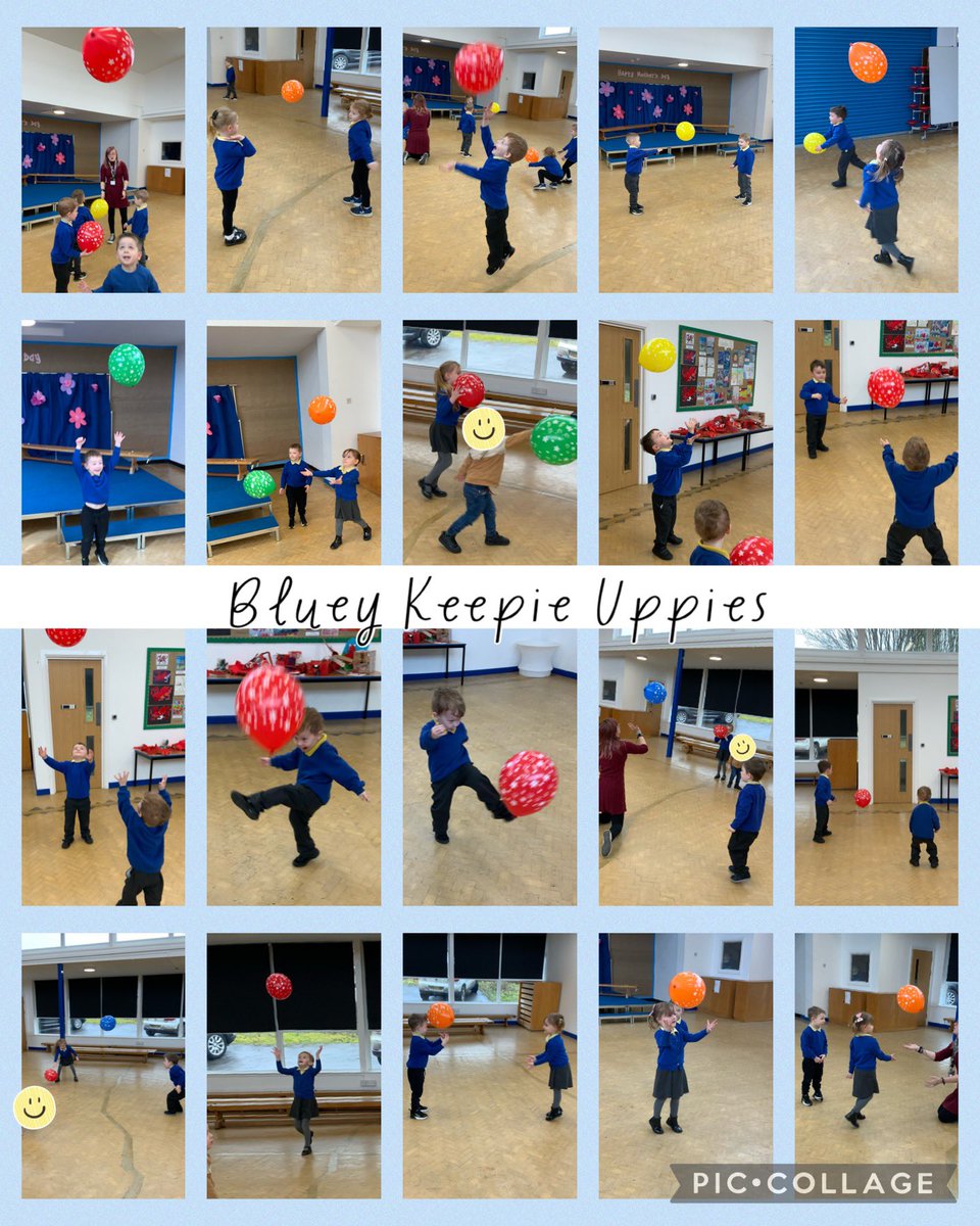 We had so much fun keeping fit with Bluey’s keepie uppie game today 🎈🌈 #HealthyHarri @rhosyfedwen