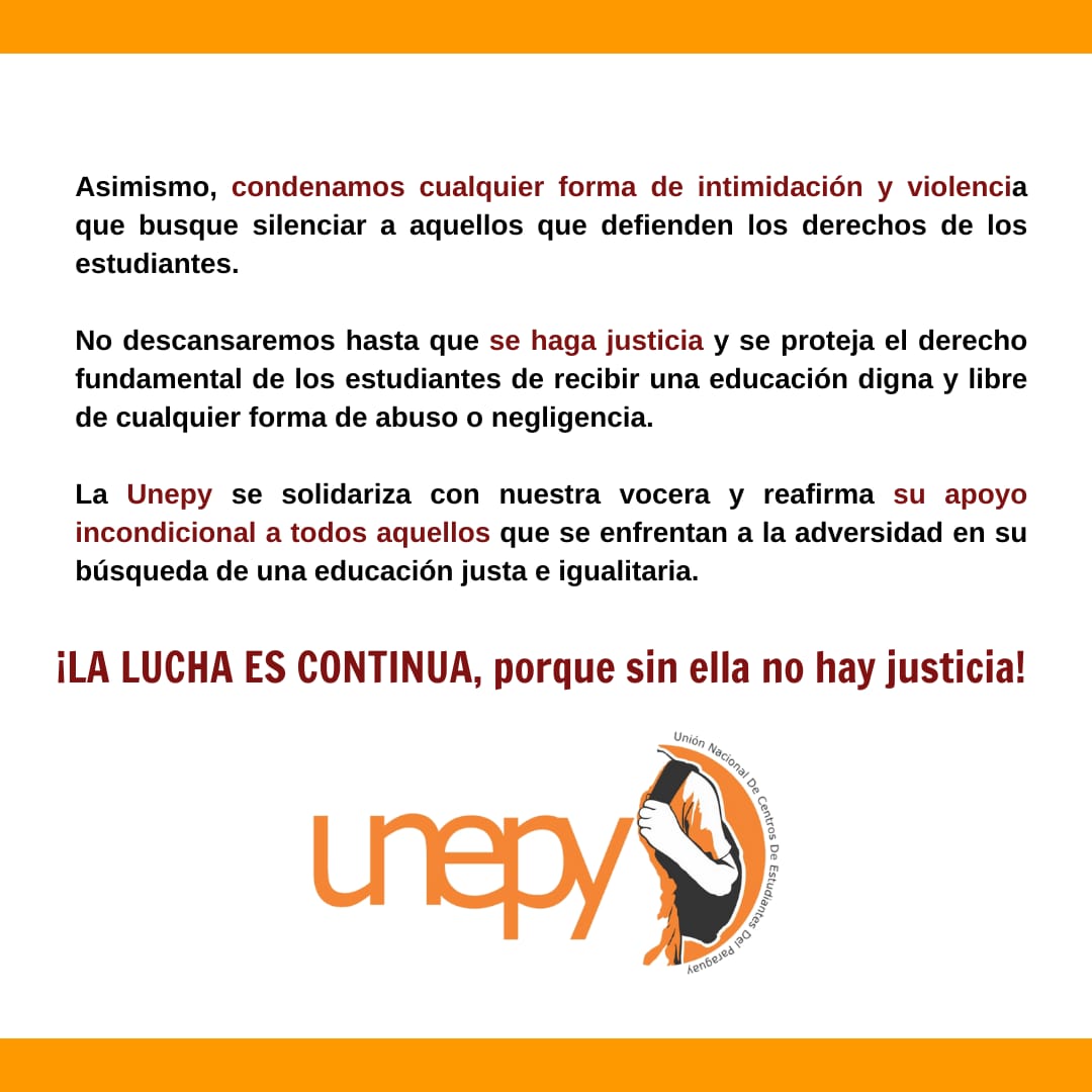 Comunicado a la opinión pública respecto al amedrentamiento y acoso hacia nuestra vocera nacional y  solicitud de intervención del CREP de la ciudad de Pilar