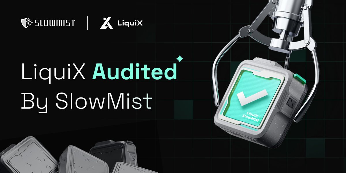 liqui_x's tweet photo. Liquix has successfully passed a security audit by @slowmist_team, a leading blockchain security firm. 

Before we provide the best liquidity management in defi, we prioritize the safety of your assets and the transparency of our platform.

Greater Trust, Greater Success✅