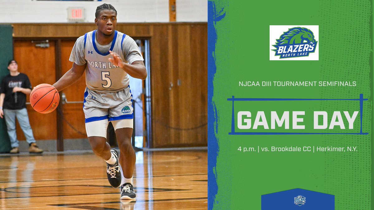 Dallas College North Lake Athletics (@dcnlblazers) on Twitter photo ** NJCAA DIII Semifinals **
🏀 <a href="/NorthLakeMBB/">northlakembb</a> (27-4) vs. Brookdale CC (28-1)
🕓 4 p.m. CT
📺 njcaa.org/network/landin…
📊 northlake.prestosports.com/sports/mbkb/20…
📍 Herkimer, N.Y.
#BlazingATrail | #NJCAABasketball ** NJCAA DIII Semifinals **
🏀 <a href="/NorthLakeMBB/">northlakembb</a> (27-4) vs. Brookdale CC (28-1)
🕓 4 p.m. CT
📺 njcaa.org/network/landin…
📊 northlake.prestosports.com/sports/mbkb/20…
📍 Herkimer, N.Y.
#BlazingATrail | #NJCAABasketball