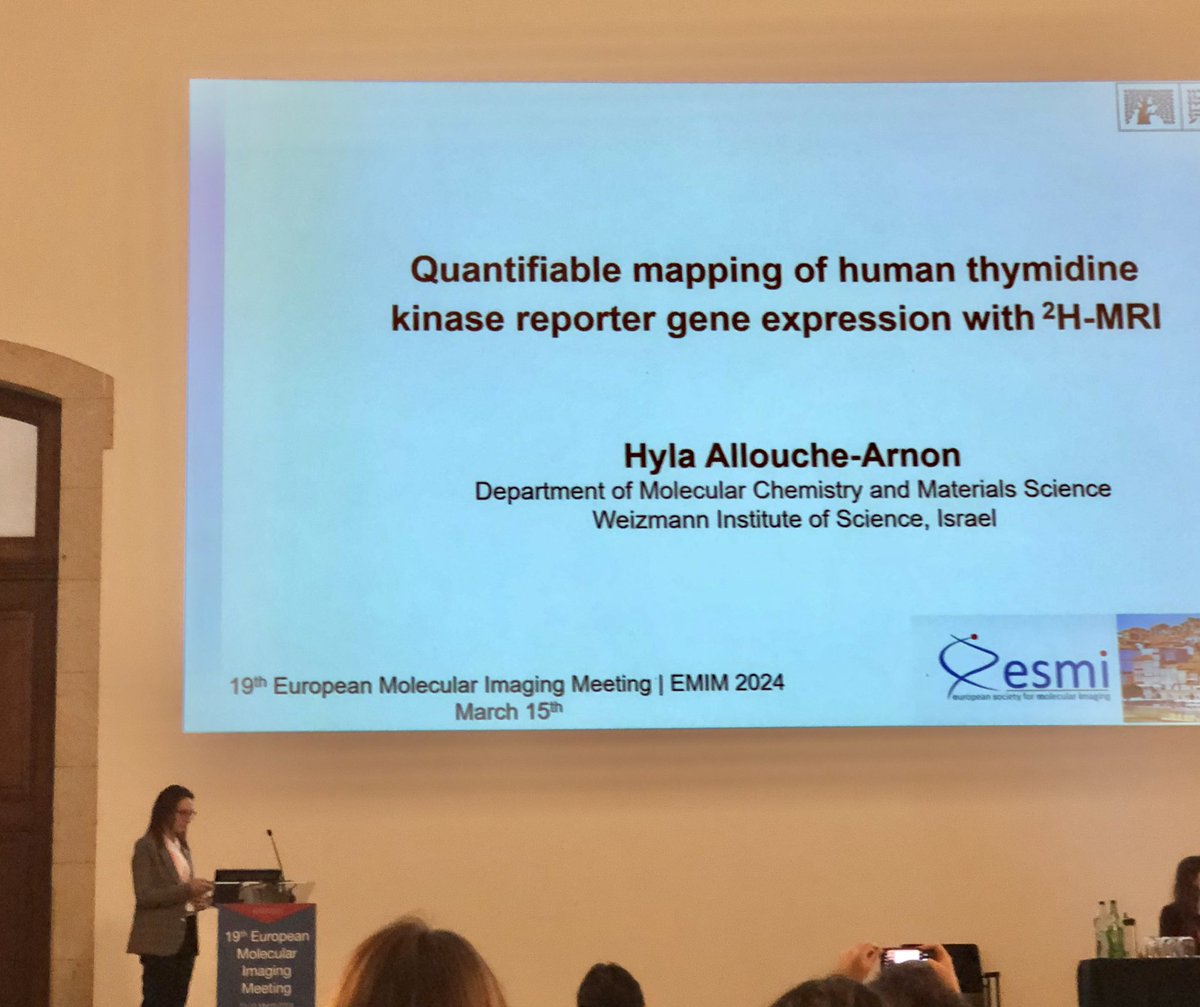 Andrea Galisova (@aurinko) on Twitter photo A great talk about deuterium MR imaging of reporter genes by Hyla Allouche-Arnon! Now we can “see” expression of proteins in colors 🌈 <a href="/BarShir_Lab/">Bar-Shir Lab</a> <a href="/ESMI_society/">European Society for Molecular Imaging - ESMI</a> <a href="/WeizmannScience/">Weizmann Institute</a> #emim2024 A great talk about deuterium MR imaging of reporter genes by Hyla Allouche-Arnon! Now we can “see” expression of proteins in colors 🌈 <a href="/BarShir_Lab/">Bar-Shir Lab</a> <a href="/ESMI_society/">European Society for Molecular Imaging - ESMI</a> <a href="/WeizmannScience/">Weizmann Institute</a> #emim2024