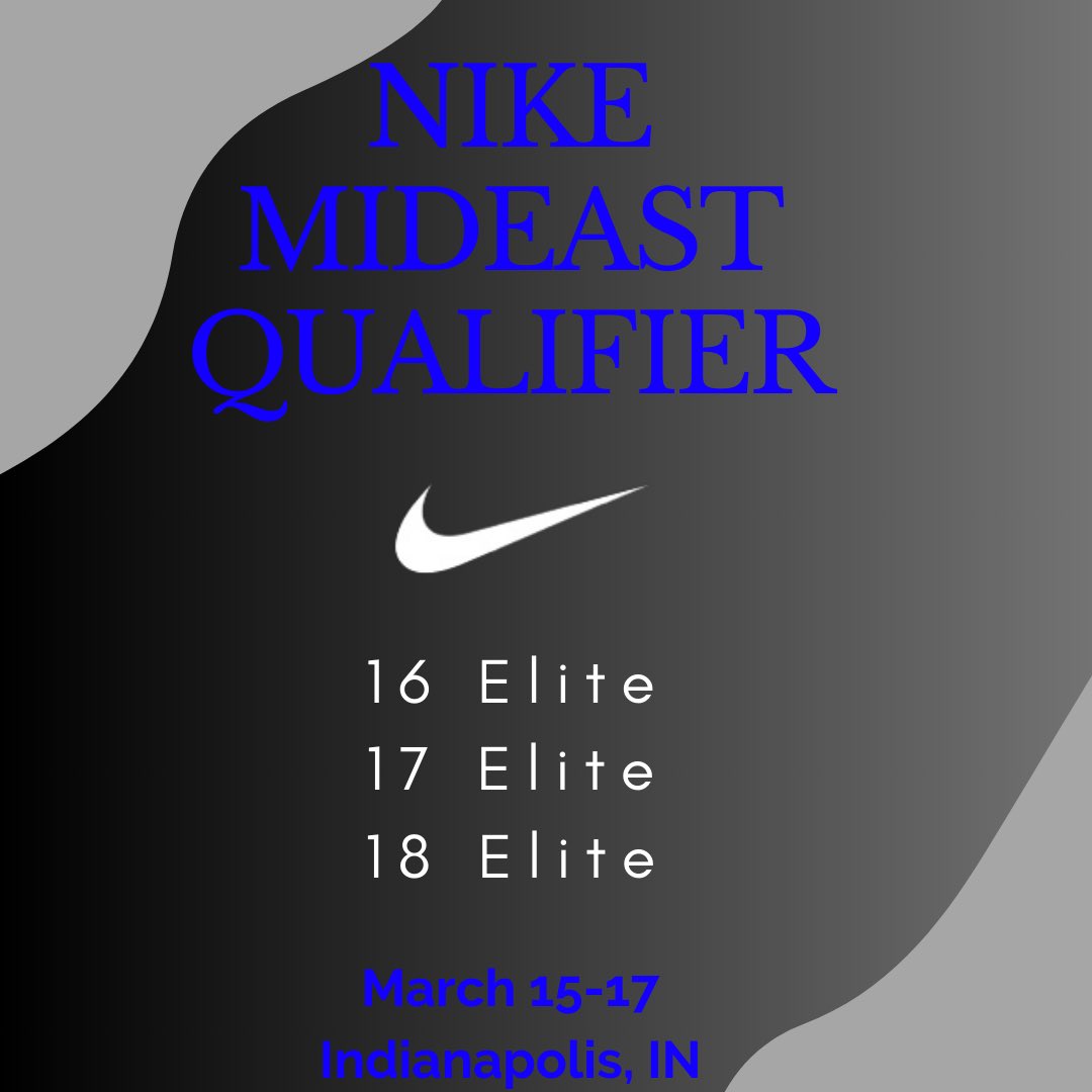 Good luck to our 3 teams we have competing in Indianapolis at the Nike Mideast Qualifier starting today!