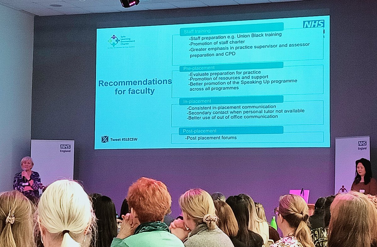 @drhyunjoolim & @pshepherdBU presenting findings from work undertaken @bournemouthuni on healthcare students experience of discrimination on placement, & the impact on learning outcomes. Improving our learning culture is everyone's responsibility #SLECSW @NHSHEE_SWest