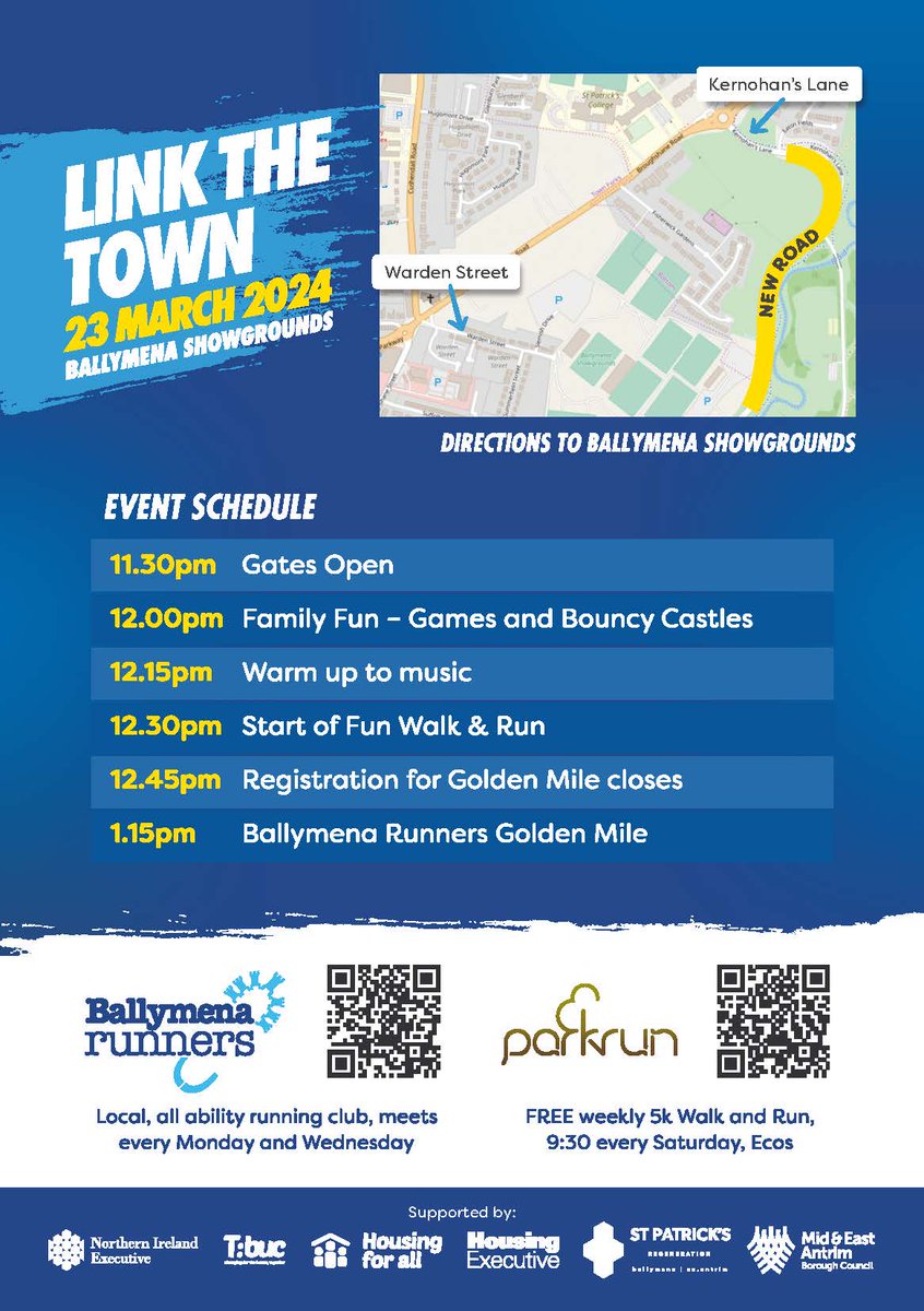 Triangle Housing (@trianglehousing) on Twitter photo DATE for the diary - March 23rd!
Walk or run the 1 mile and enjoy the complimentary entertainment and food stalls.
This is a cross community event designed to celebrate the opening of the new road as part of the #HousingForAll project.
<a href="/Triangle/">TriangleRewards</a> <a href="/trianglePTE/">Triangle Progression to Employment</a>
<a href="/LoveBallymena/">Love Ballymena</a> DATE for the diary - March 23rd!
Walk or run the 1 mile and enjoy the complimentary entertainment and food stalls.
This is a cross community event designed to celebrate the opening of the new road as part of the #HousingForAll project.
<a href="/Triangle/">TriangleRewards</a> <a href="/trianglePTE/">Triangle Progression to Employment</a>
<a href="/LoveBallymena/">Love Ballymena</a>