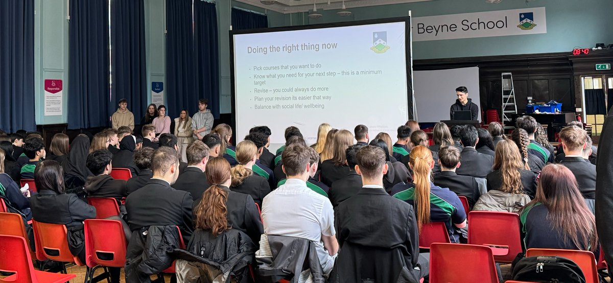 Head of Sixth Form Mrs Pollitt, held an assembly for Abbot Beyne Year 11 students this week. Along with the help of some of our current Year 13 students who explained the requirements and expectations needed to enter into our Sixth Form at Abbot Beyne @abbotbeye @OnwardTogether