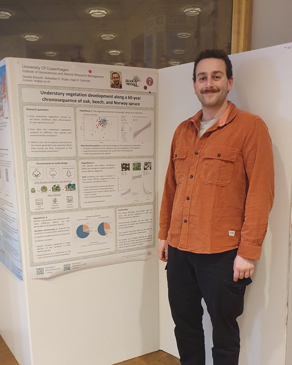 It was very exciting to attend #nordicoikos2024 and present my poster on forest #biodiversity recovery to fellow #ecology researchers! Lots of interesting and inspiring talks! @SilvaNova_NNF #Research #Forest #Science