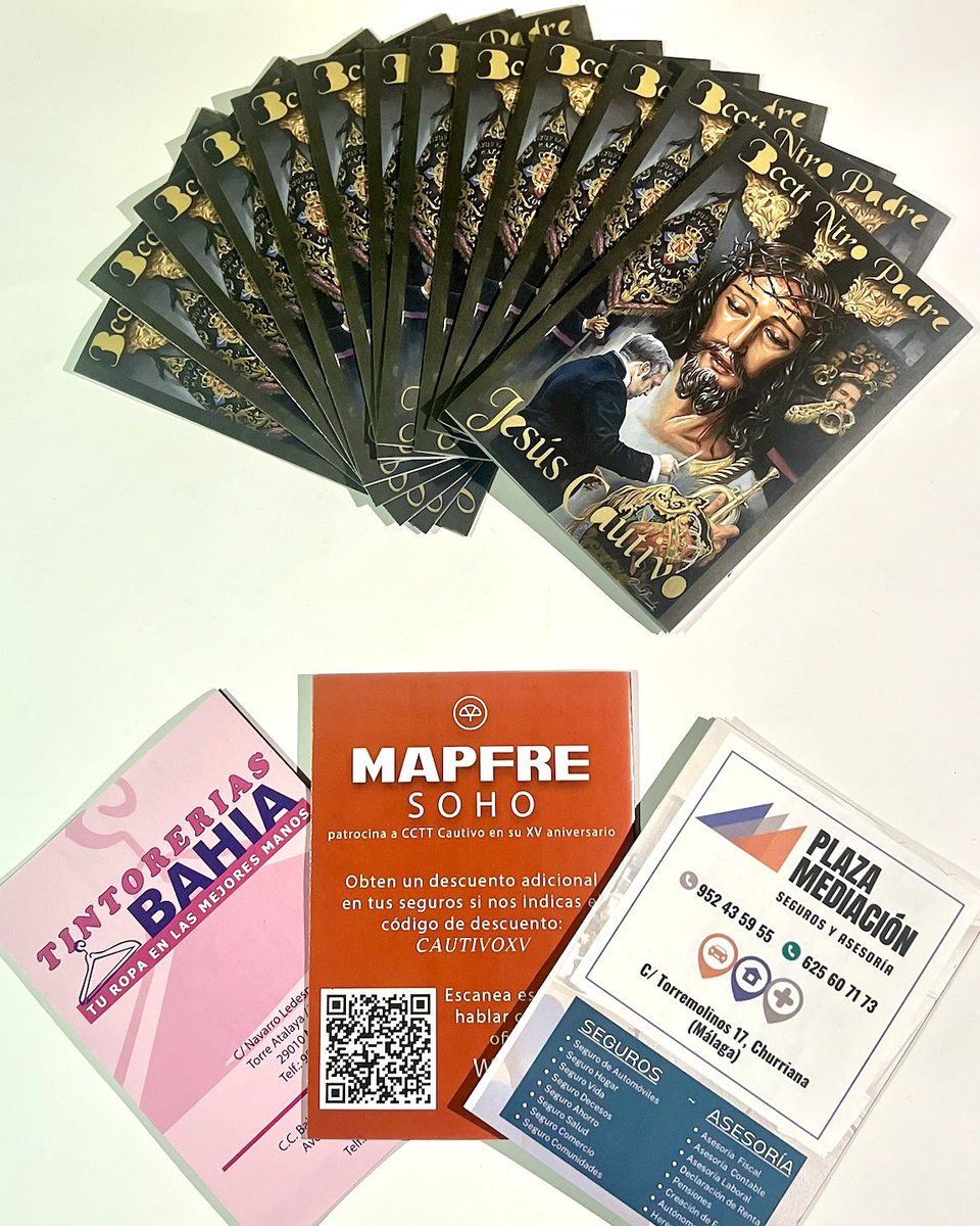 bandacautivomlg's tweet photo. ¡¡Ya están disponibles nuestros itinerarios de Semana Santa!!🔔

Agradecer a Tintorerías Bahía, Seguros y Asesoría Plaza Mediación y Mapfre Soho por hacerlo posible con su colaboración.

¡Hazte ya con el tuyo! 😉

#SonesTrinitarios #VenYSíguenos https://t.co/06yOjkYkjh