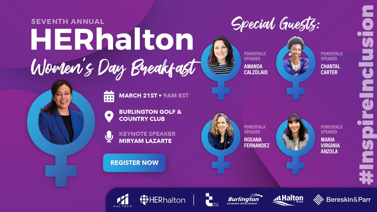 Hoping to get last-minute #HERhalton tickets? This is your sign. With registration closing Sunday &amp; less than a week to go, now is your LAST CHANCE! Don't miss out on connecting with five powerful women in business &amp; #InspireInclusion.

🔗  Register here: eventbrite.ca/e/herhalton-wo…