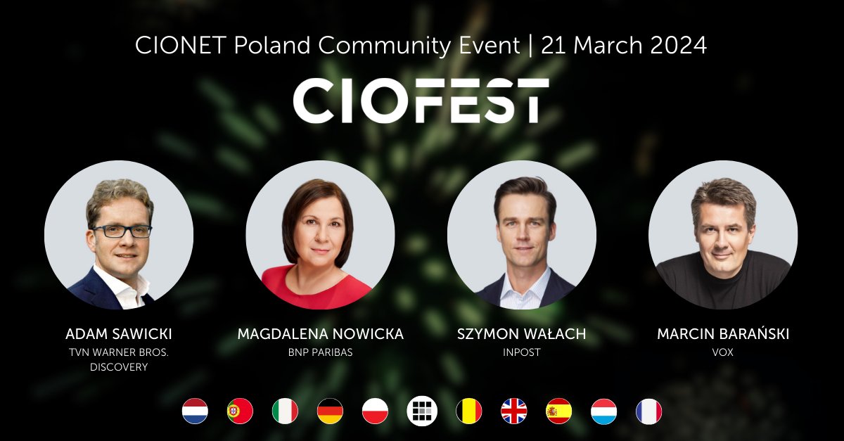 Attention CIONET Members! CIOFEST is approaching quickly and it’s last minute to register to your local in-person event 👉 ciofest.com! If you’re a CIONET Member in Poland, check out what our colleagues have prepared for you and don’t miss this event!