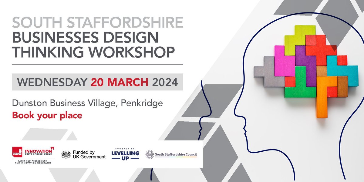 In February, our Spotlight on Innovation event for South Staffordshire generated some productive discussions. Our next event in association with @South_Staff Design Thinking Workshop, is on Wed 20th March and still has limited places remaining. Book here: buff.ly/3TbPQhC
