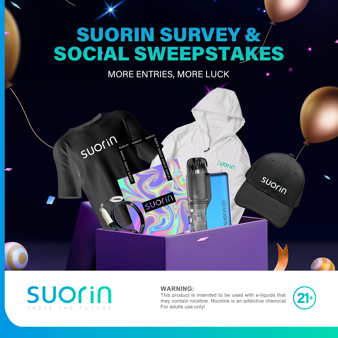 Suorin Survey&Social Sweepstakes🎉🎉🎉 More Entries, More Luck, Don't miss it.🥳 For more info pls check:tropee.com/t/0rJ7q77O👈 Warnings: This product is only for adults. #suorin #suorinse #vaping #podit #vapecommunity #suorinfams