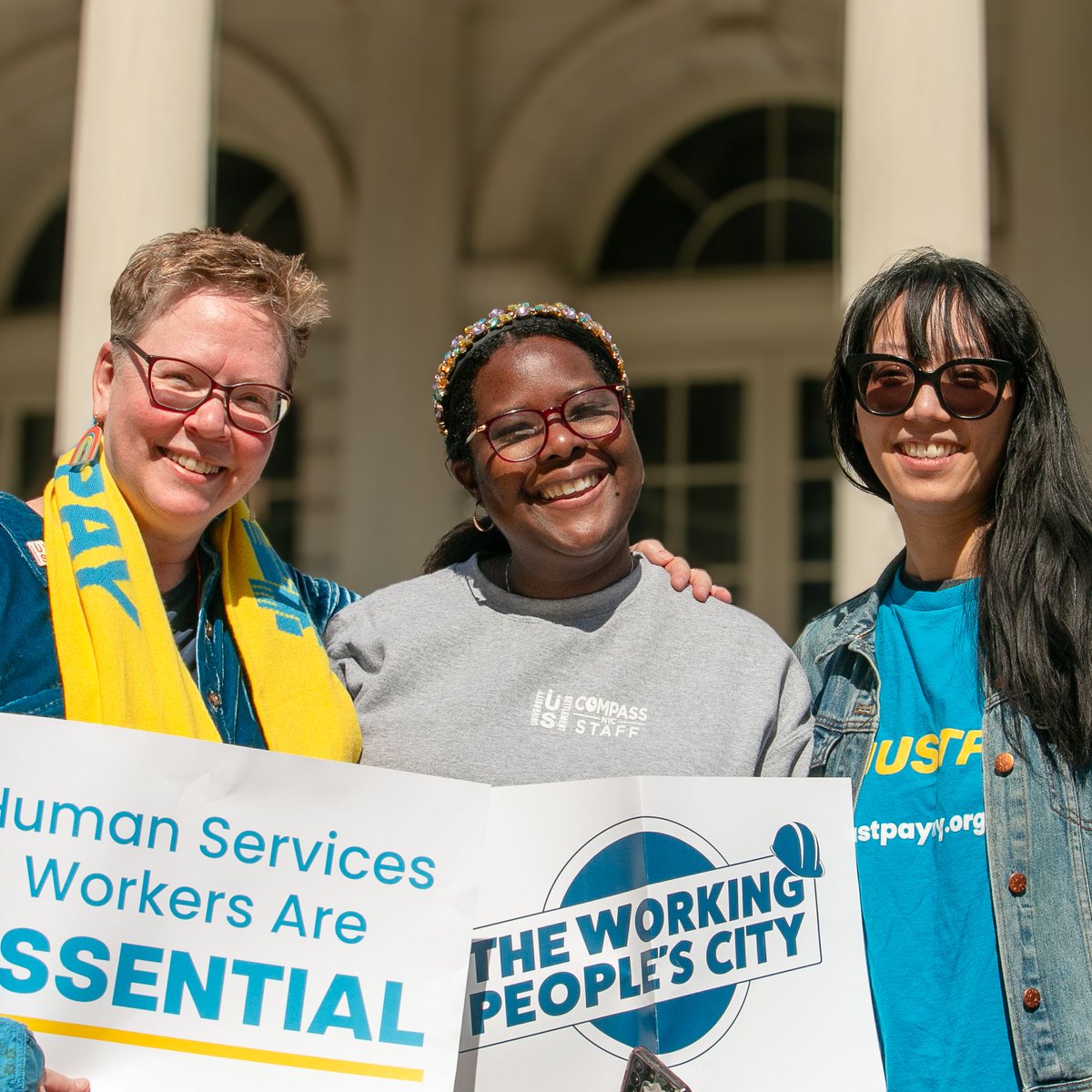 BIG NEWS: @NYCMayor announced that City-contracted human services workers will receive an over 9% wage increase over the next 3 years. This is a major win for #JustPay, and is the result of thousands of calls, emails and actions from human services workers!