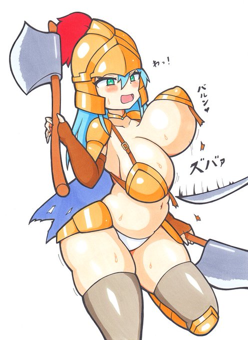 趣味と練習兼ねて、オリジナルの女戦士です 