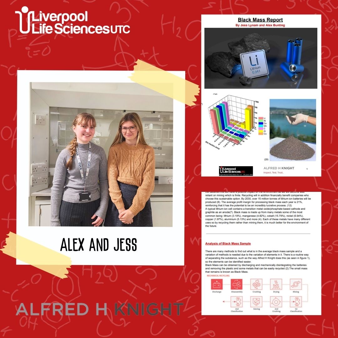 Celebrating the achievements of Alex and Jess during British Science Week. Their groundbreaking research on Black Mass won the 'Lab Metalytics' project, highlighting their excellence in a male-dominated field. They have earned a two-week work experience at Alfred H Knight ! 👏