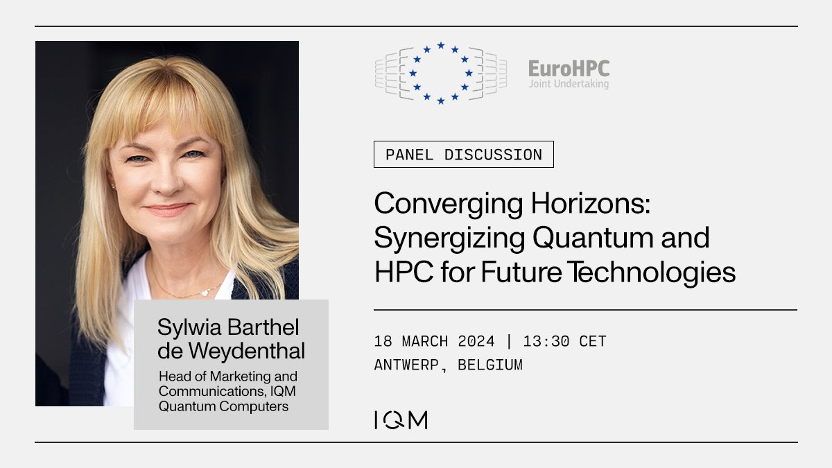 EuroHPC Summit 2024 is next week in Antwerp! Join our Head of Marketing and Communications, Sylwia Barthel de Weydenthal's panel on “Converging Horizons: Synergizing Quantum and HPC for Future Technologies” on March 18th at 13:30pm (CET). More here: eurohpcsummit.eu/programme