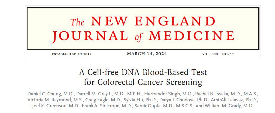 For many people, a blood test for #colorectalcancer screening is an answered prayer! A 🩸 test has the potential improve CRC screening to the elusive 80% goal! Proud to have contributed to this novel tool alongside great colleagues and look forward to the journey ahead.