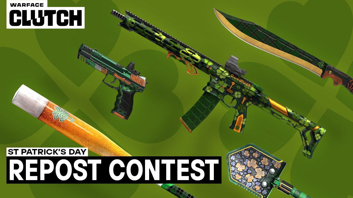 ☘️ St. Patrick's Day is right around the corner! Let's test if you're as lucky as the Irish 🧲

Repost this post to enter this extra green contest. 9 winners will receive a permanent weapon from any St. Patrick's Day series 🎁

Check back for results on 22.03  📅