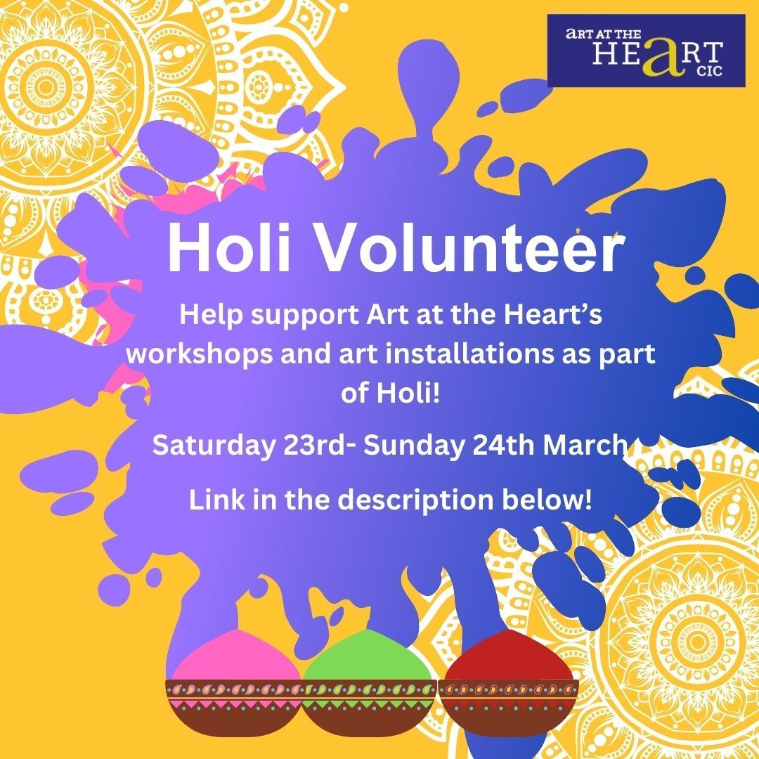 Could you help Art at the Heart create communal artworks that allow attendees to enjoy working alongside each other while learning about new cultures? Check out this incredible role here: buff.ly/43aqCDK #IamBCU #BCUVolunteering