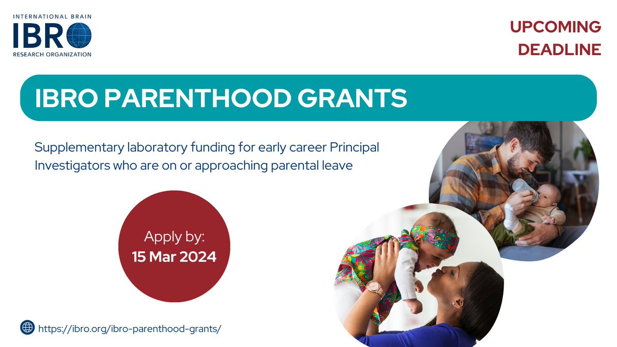 IBRO - International Brain Research Organization (@ibroorg) on Twitter photo LAST DAY to apply for an IBRO Parenthood Grant, open to #neuroscience early-career PIs approaching parental leave! 👉 ow.ly/2LBv50QQ2lP
<a href="/JQIpLab/">Jacque Ip</a> <a href="/DrLinOng/">Dr Lin Kooi Ong</a> <a href="/neurodasilva/">Daniel da Silva</a> <a href="/NassiPapoutsi/">Nassi Papoutsi</a> <a href="/TemkouGwladys/">Gwladys T. Ngoupaye</a> <a href="/Olamzz1/">Olamide Adebiyi DVM, PhD</a> <a href="/DelPino_Isabel/">Del Pino I</a> <a href="/srikipedia/">Srikanth Ramaswamy</a> @Constantinatheo <a href="/network_alba/">ALBA Network</a> LAST DAY to apply for an IBRO Parenthood Grant, open to #neuroscience early-career PIs approaching parental leave! 👉 ow.ly/2LBv50QQ2lP
<a href="/JQIpLab/">Jacque Ip</a> <a href="/DrLinOng/">Dr Lin Kooi Ong</a> <a href="/neurodasilva/">Daniel da Silva</a> <a href="/NassiPapoutsi/">Nassi Papoutsi</a> <a href="/TemkouGwladys/">Gwladys T. Ngoupaye</a> <a href="/Olamzz1/">Olamide Adebiyi DVM, PhD</a> <a href="/DelPino_Isabel/">Del Pino I</a> <a href="/srikipedia/">Srikanth Ramaswamy</a> @Constantinatheo <a href="/network_alba/">ALBA Network</a>