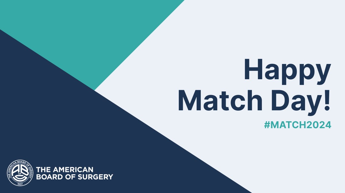 Happy #MatchDay to the incoming intern class of general surgery residents! Welcome to #TeamSurgery! #Match2024 #MatchDay2024 #MatchWeek #SurgEd #MedEd