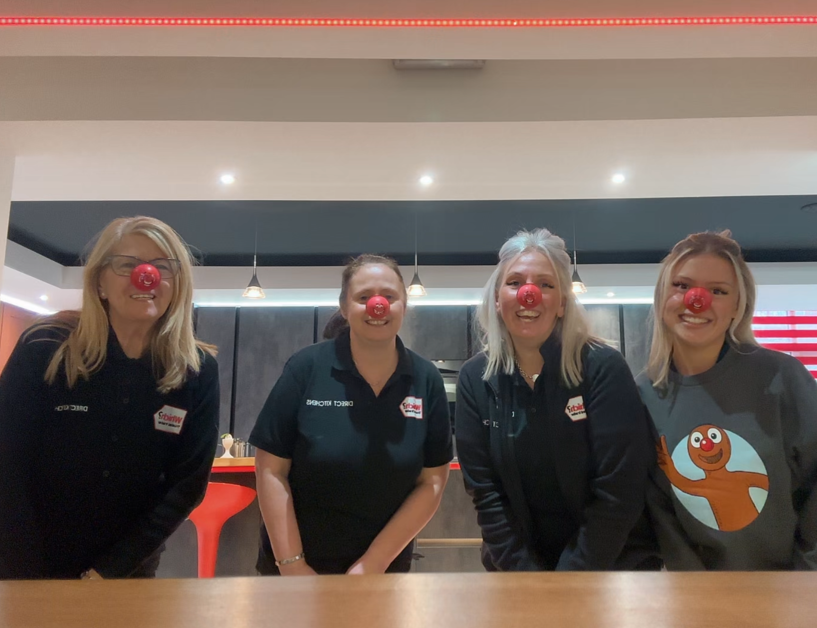 Today is Red Nose Day! ❤️ And our incredible team have got into the red nose spirit - looking good ladies! ✨ #RedNoseDay #ComicRelief #RedNoses #SheffieldIsSuper