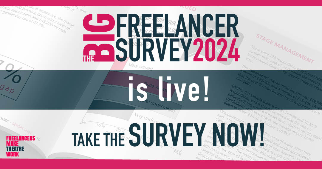 We advocate on behalf of the entire freelance theatre workforce. Please share The Big Freelancer Survey as widely as possible to make sure that freelancers & groups whose voices are too often unheard, & whose experienced get marginalised, are included. linktr.ee/BigFreelancerS…