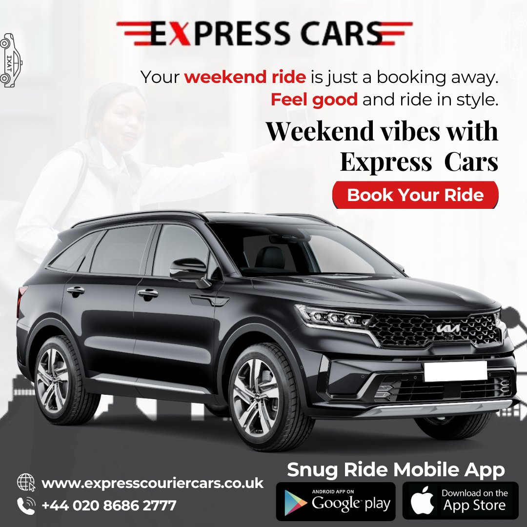 expresminicabs's tweet photo. Friday feels with Express Taxi! Your weekend ride is just a booking away. Feel good and ride in style.
Book Now: https://t.co/dgxCpLK6c6
Call Now: 02086862777
Download The Sung Ride App
#FridayFeels #ExpressCars #ExpressCourierCars #ComfortableTaxi #TaxiServices #StanstedAirport https://t.co/QFQzWg29hz