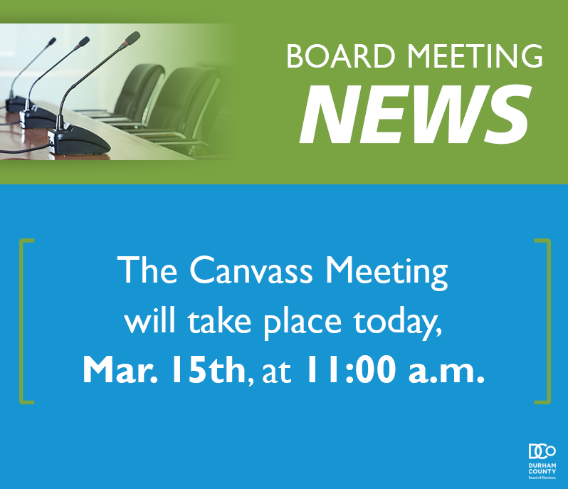 The regularly scheduled Canvass Meeting is taking place today at 11:00 a.m. To watch live, view the agenda, or submit a public comment, please visit the Board Meetings page of our website here -> dcovotes.com/public-informa…