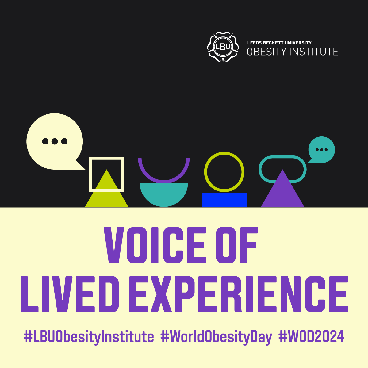 We’re pleased to share the recording of our “Voice of Lived Experience” #WOD2024 event to watch now: bit.ly/VoiceOfLivedExp #WorldObesityDay #LBUObesityInstitute
