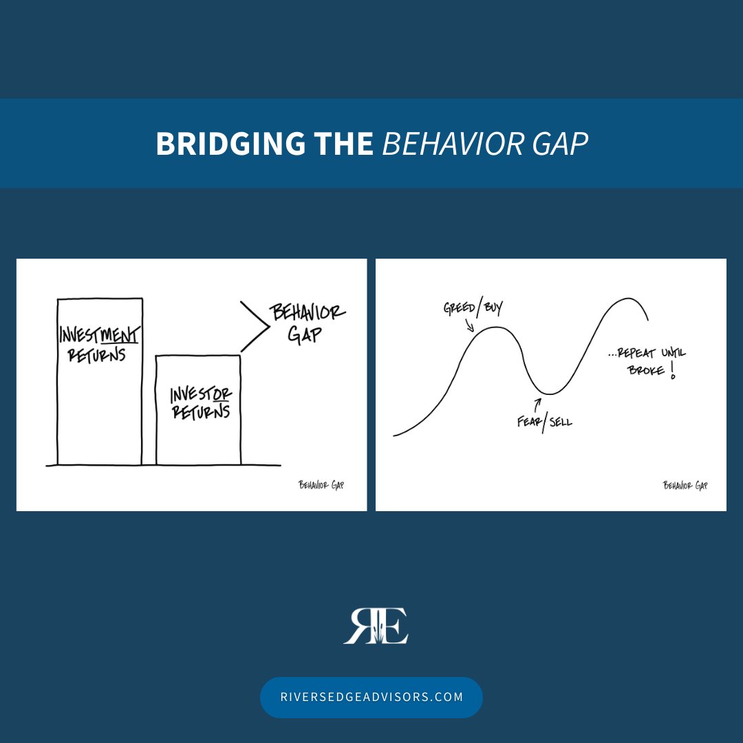 RiversEdge_LLC's tweet image. Historically, markets trend up despite fluctuations. The Behavior Gap, however, can derail investors. Remember, maintaining your course through market dips is key to long-term financial health. 

#InvestmentReturns #BehaviorGap