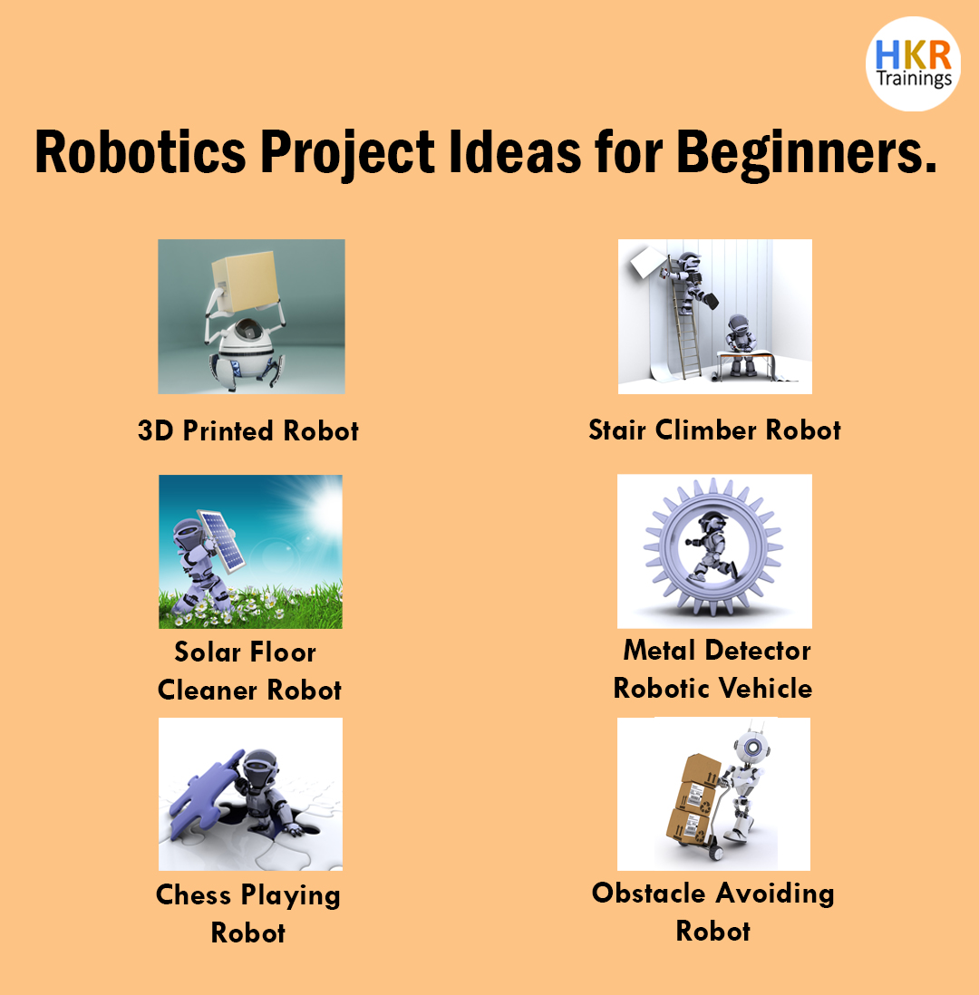 🤖 From building a simple line-following robot to creating a robotic arm, explore hands-on projects that will spark your creativity and ignite your passion for robotics.💡🔧 
#Robotics #ProjectIdeas #STEM #DIY #hkrtrainings #DIYRobots #TechnologyProjects #Innovation #Automation