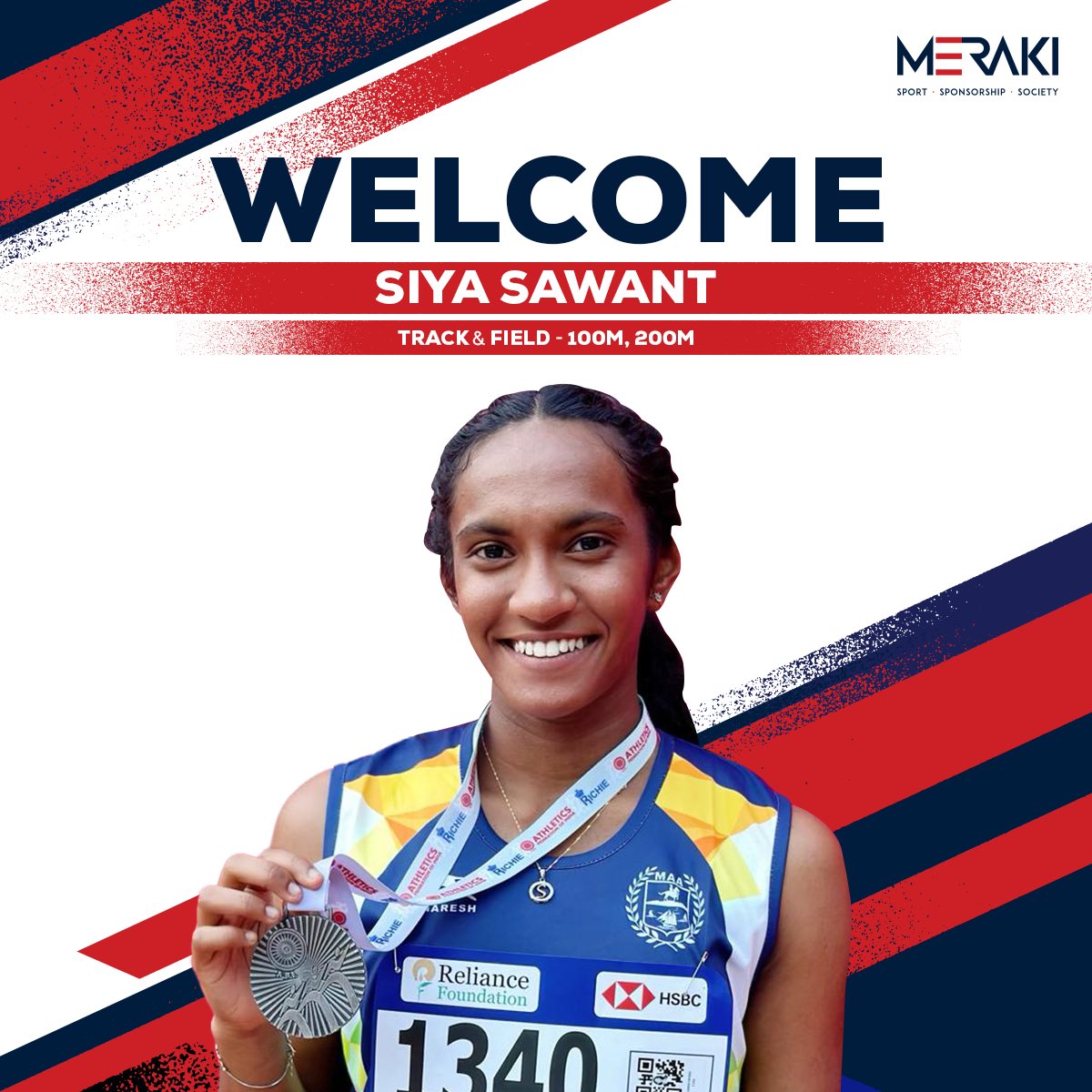 Happy to announce that Siya Sawant, a young and ambitious sprinter, has joined the Meraki Dugout! #MerakiHero