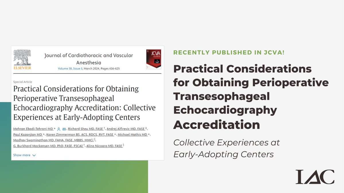 In a recent initiative, IAC Echocardiography introduced a new accreditation specifically for Perioperative Transesophageal Echocardiography (PTE). This accreditation process is anchored in rigorous clinical peer review to ensure diagnostic quality and report accuracy, thus…