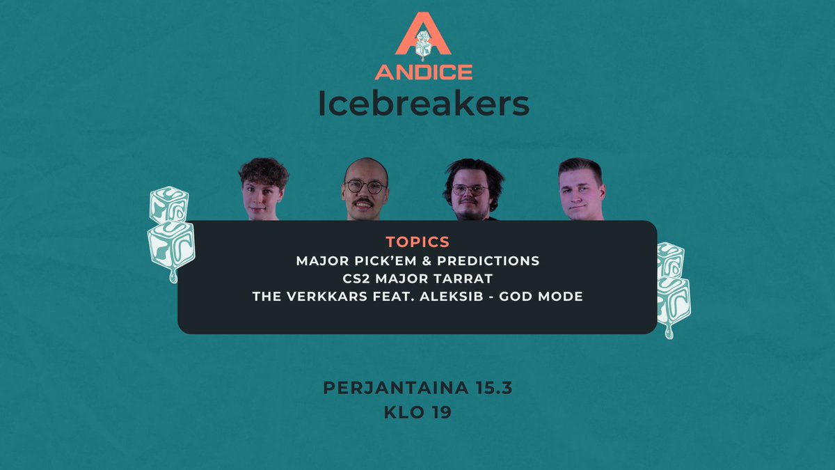 Kuka on Majoreiden yllättäjä?
Kenellä on liikaa hypeä?
Onko "God Mode" <a href="/verkkars/">TheVerkkars</a> paras biisi?

Kaikkiin näihin vastaus tämän viikon Icebreakers jaksossa livenä meidän kanavalla✅

⏰19:00
📺ttv/andicecs

#jajää #esportsfi #pglmajor
